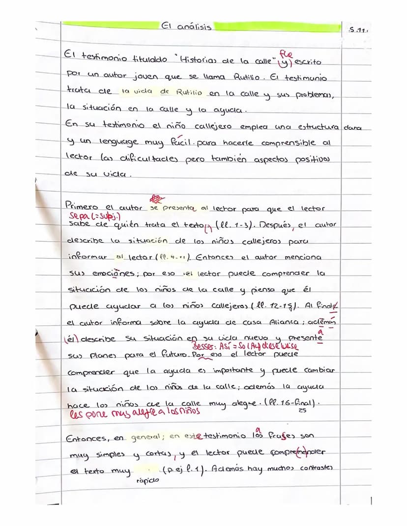 A
de
El testimonio titulaldo.
fue
"Historias de la calle "y) escrito
por un autor joven que se llama Rutilio. El testimunio.
trata de la vid