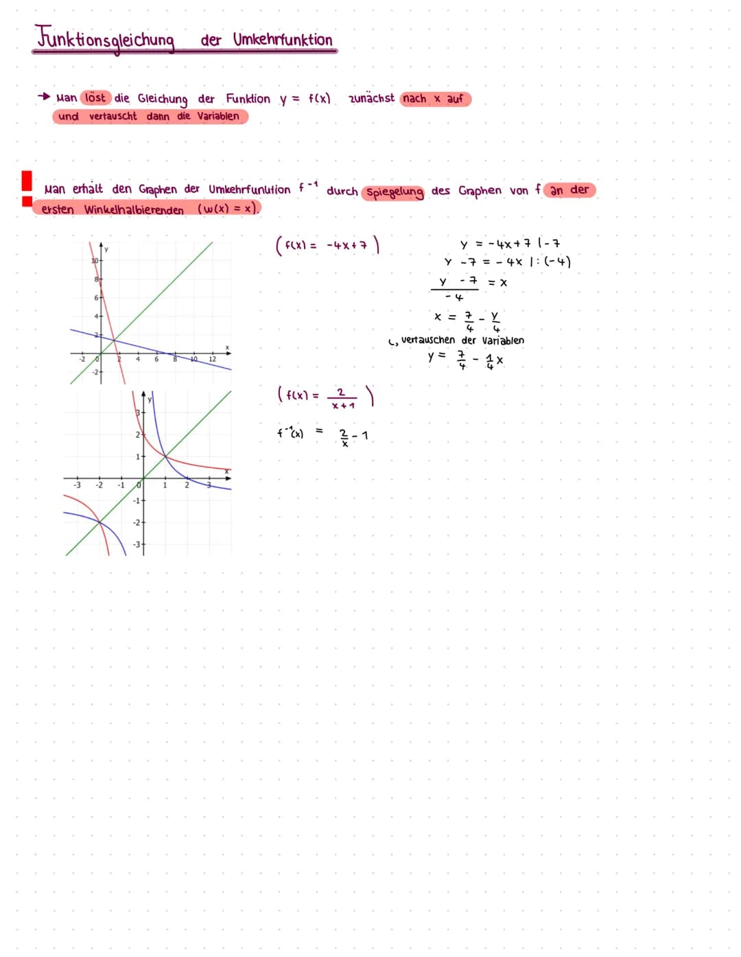 8.11.2 Kriterien für die Umkehrbarkeit
Anschauliches Kriterium
Poistelle
2
Beispiel 1: f(x) = mit D = R\{-1}
X+1
Jedem x-Wert wird eindeutig