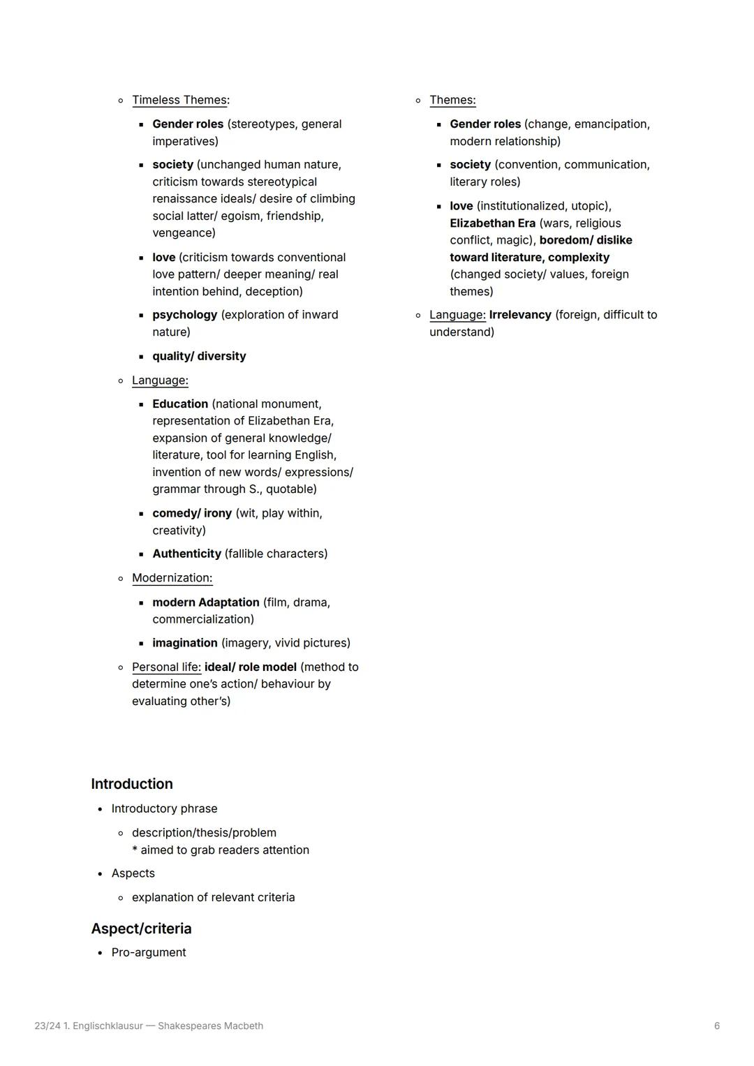 23/24 1. Englischklausur - Shakespeares
Macbeth

Tasks
Macbeth
Contents
Characters
Themes
Stylistic devices
Blank Verse
Imagery
Rhyme and me