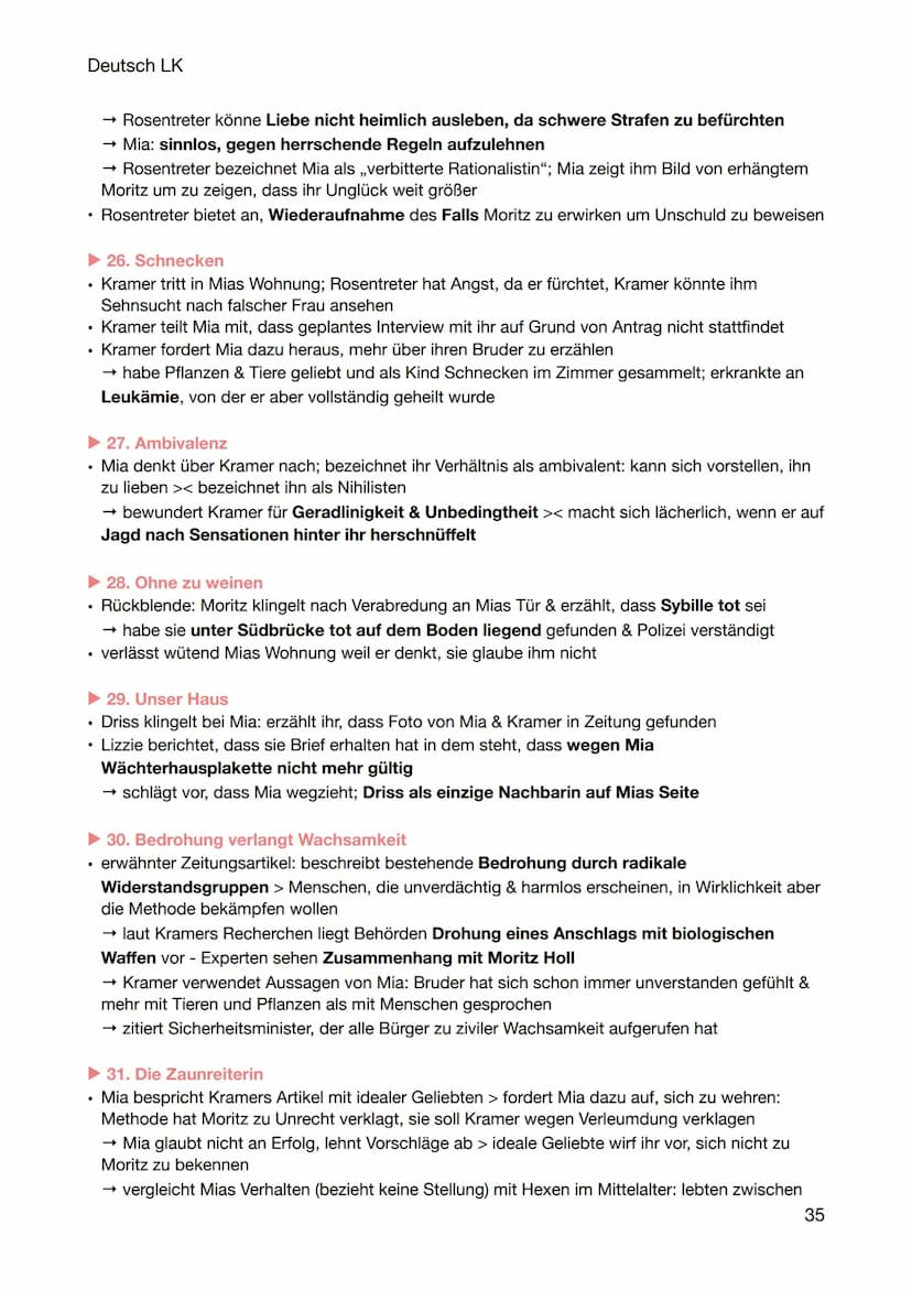 Deutsch LK
CORPUS DELICTI
Inhaltszusammenfassung
1. Das Vorwort
• aus fiktiven Werk Heinrich Kramers: ,,Gesundheit als Prinzip staatlicher L