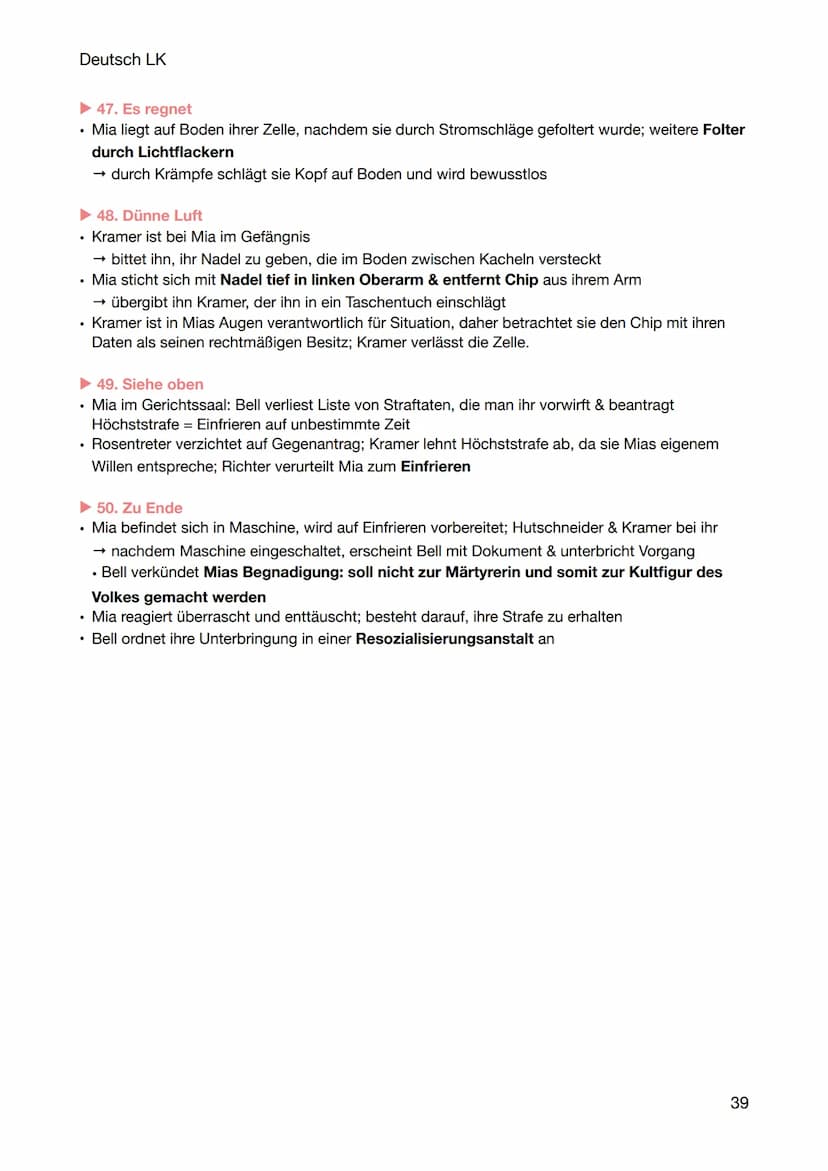 Deutsch LK
CORPUS DELICTI
Inhaltszusammenfassung
1. Das Vorwort
• aus fiktiven Werk Heinrich Kramers: ,,Gesundheit als Prinzip staatlicher L