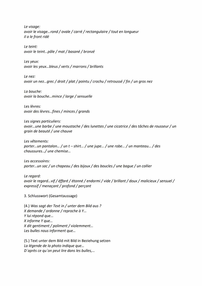 Monolog:
1. Allgemeine Informationen (Bildtypus, Künstler, Veröffentlichung, allgemeines Thema)
Bildtypus:
Il s'agit de/d'...une photo / un 