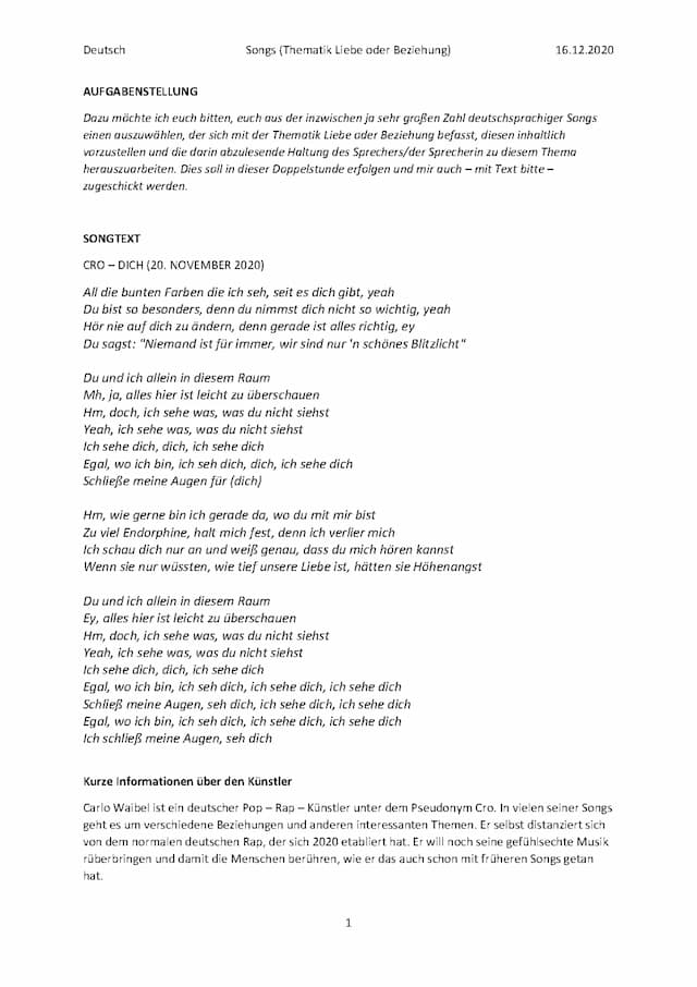 Know Cro - Dich (Textanalyse) thumbnail
