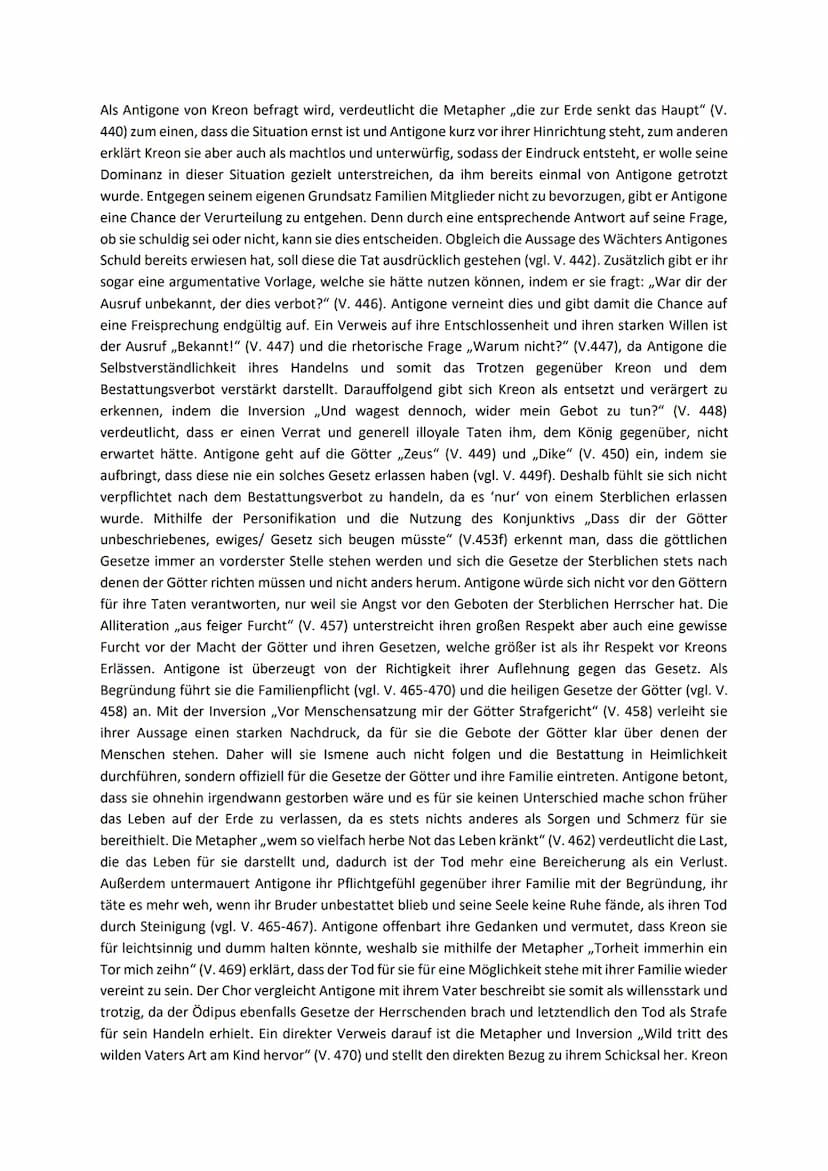 Antigone: Streitgespräch Kreon & Antigone - Analyse
Die Tragödie ,,Antigone" wurde von Sophokles im Jahr 442 v. Chr. verfasst und stammt som
