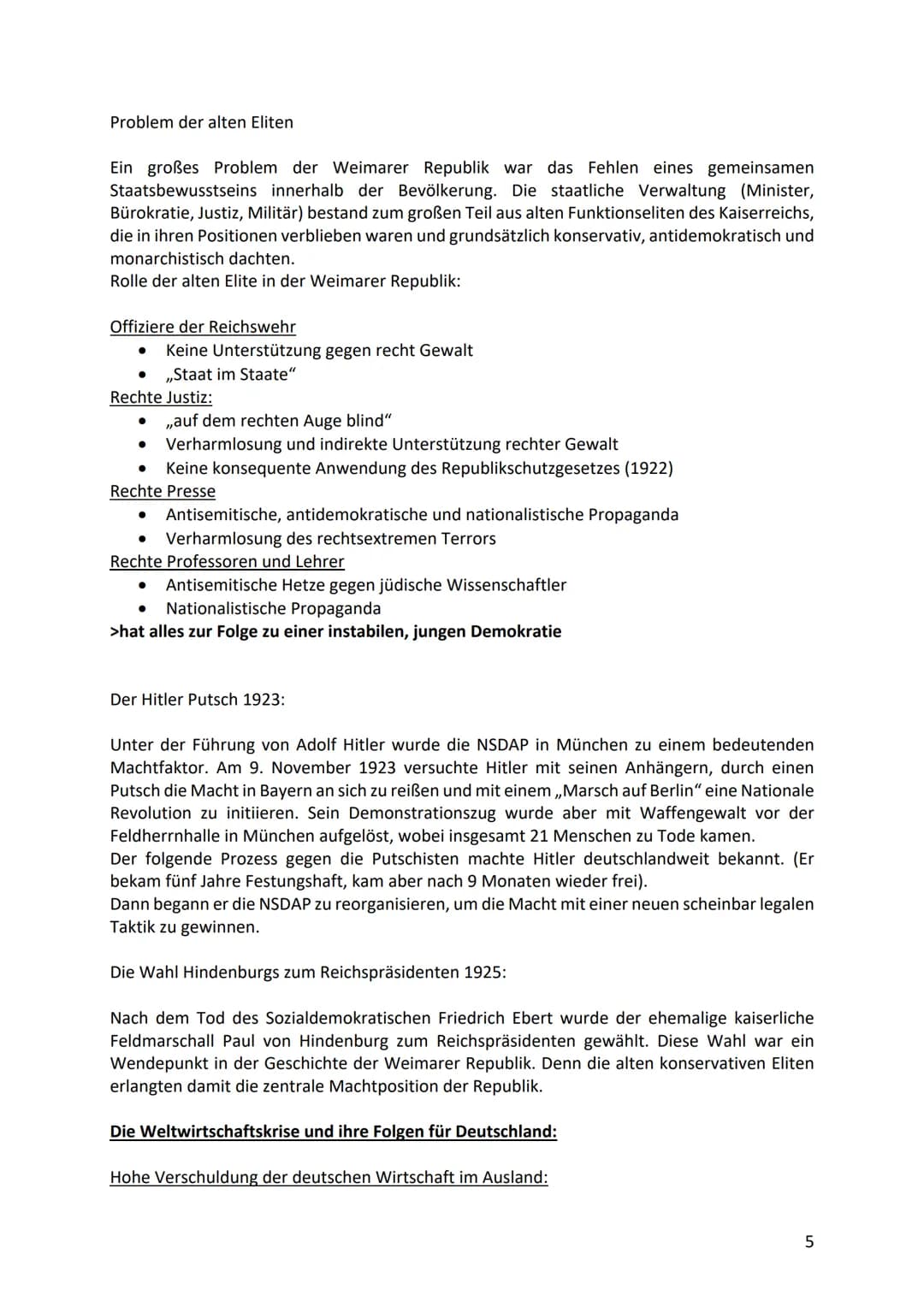 Geschichte Zusammenfassung 11/2 und 12/1
1. Die Weimarer Republik- Demokratie ohne Demokraten
Erster Weltkrieg: 28. Juli. 1914-11. November 