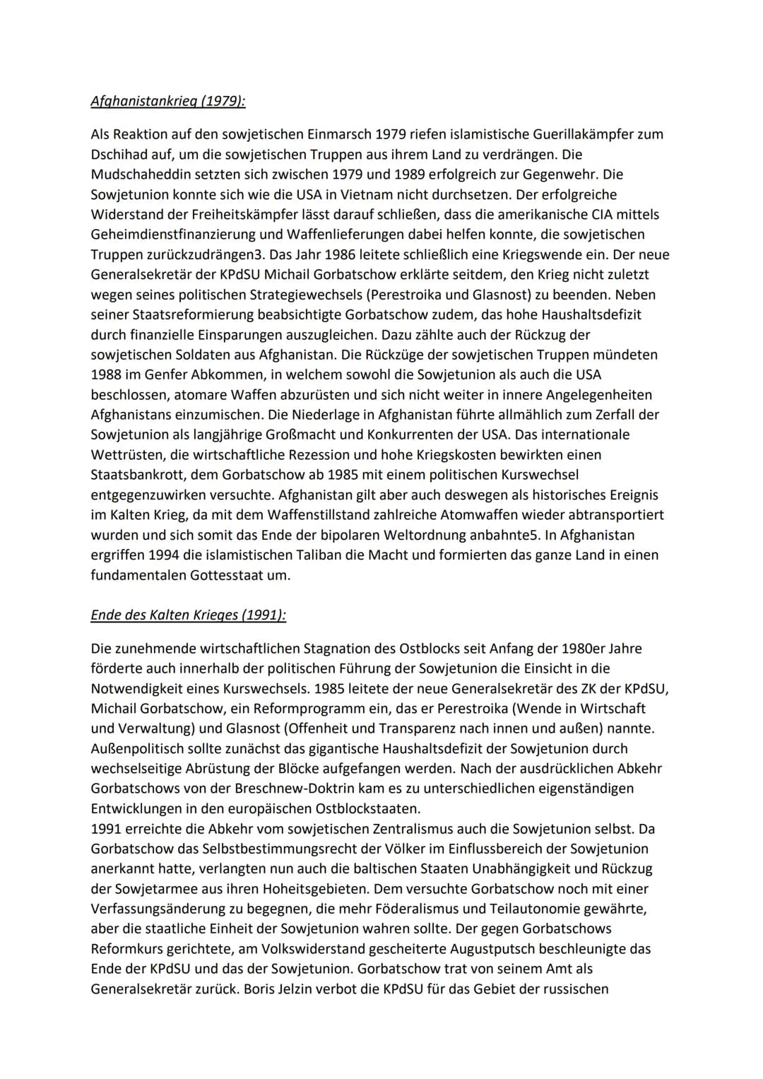 DER KALTE KRIEG
Kalter Krieg - Die Geschichte des Begriffs:
Der Begriff ,,Kalter Krieg" wurde erstmals 1946 für die Auseinandersetzung zwisc