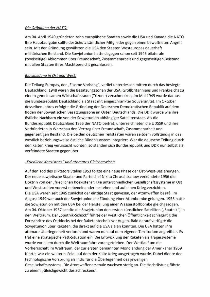 DER KALTE KRIEG
Kalter Krieg - Die Geschichte des Begriffs:
Der Begriff ,,Kalter Krieg" wurde erstmals 1946 für die Auseinandersetzung zwisc