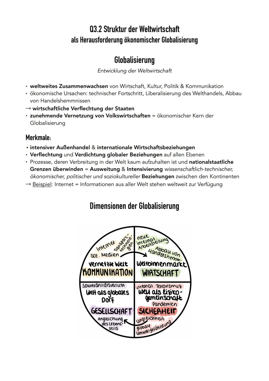 Q3.2 Struktur der Weltwirtschaft
als Herausforderung ökonomischer Globalisierung
Globalisierung
Entwicklung der Weltwirtschaft
▸ weltweites 