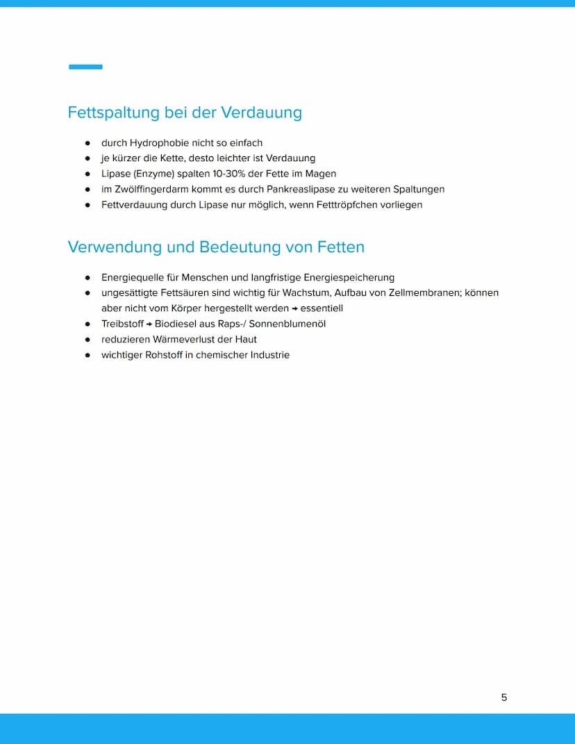 Übersicht
FETTE
Gliederung
1. Allgemeines
2. Herstellung und Bildung
3. Vorkommen und Zusammensetzung natürlicher Fette
4. Struktur (mit Bei