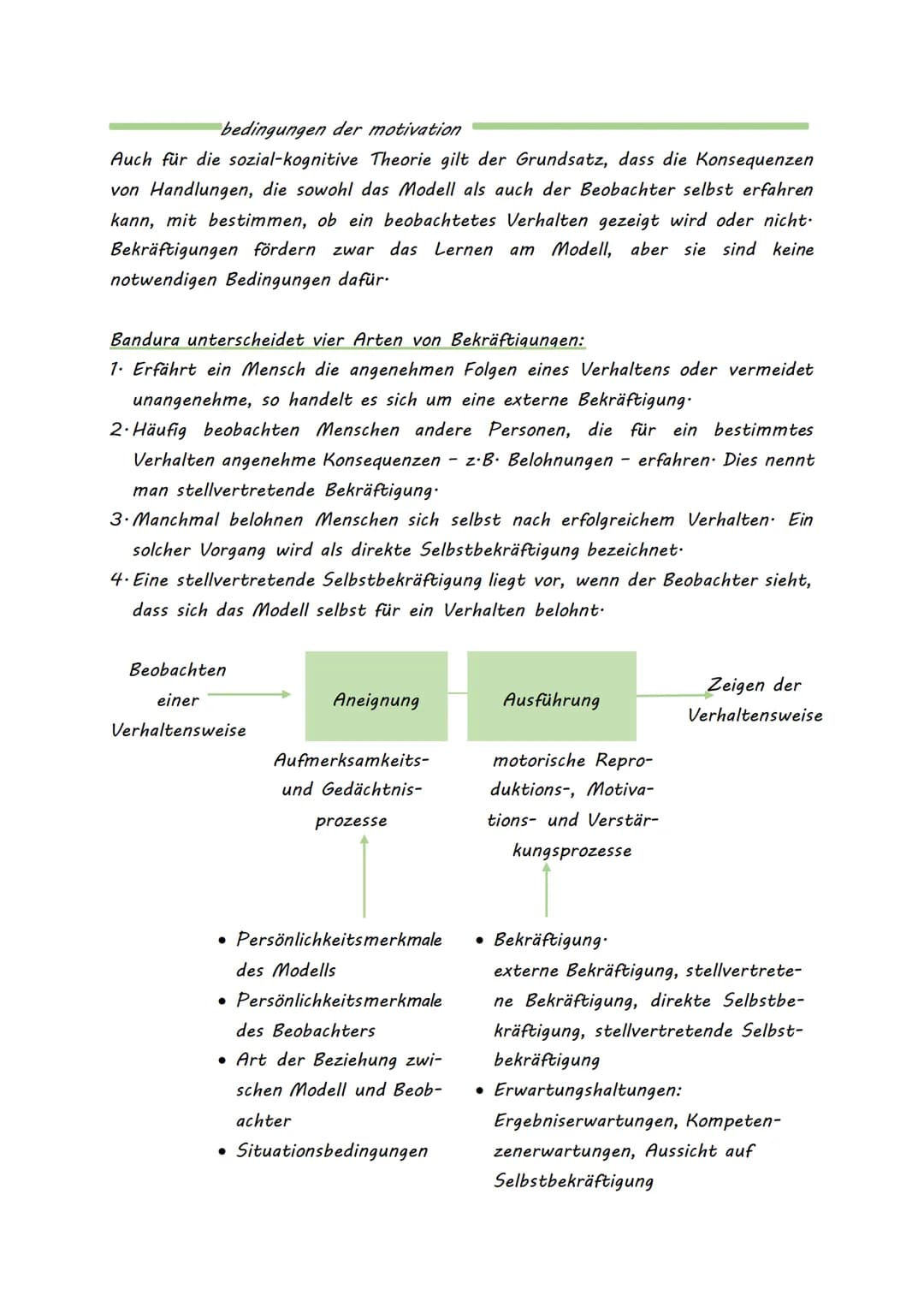 SOZIAL-KOGNITIVE LERNTHEORIE
NACH BANDURA'
Lernen am Modell bedeutet den Prozess, in welchem eine Person, der
Beobachter, bestimmte Erlebens