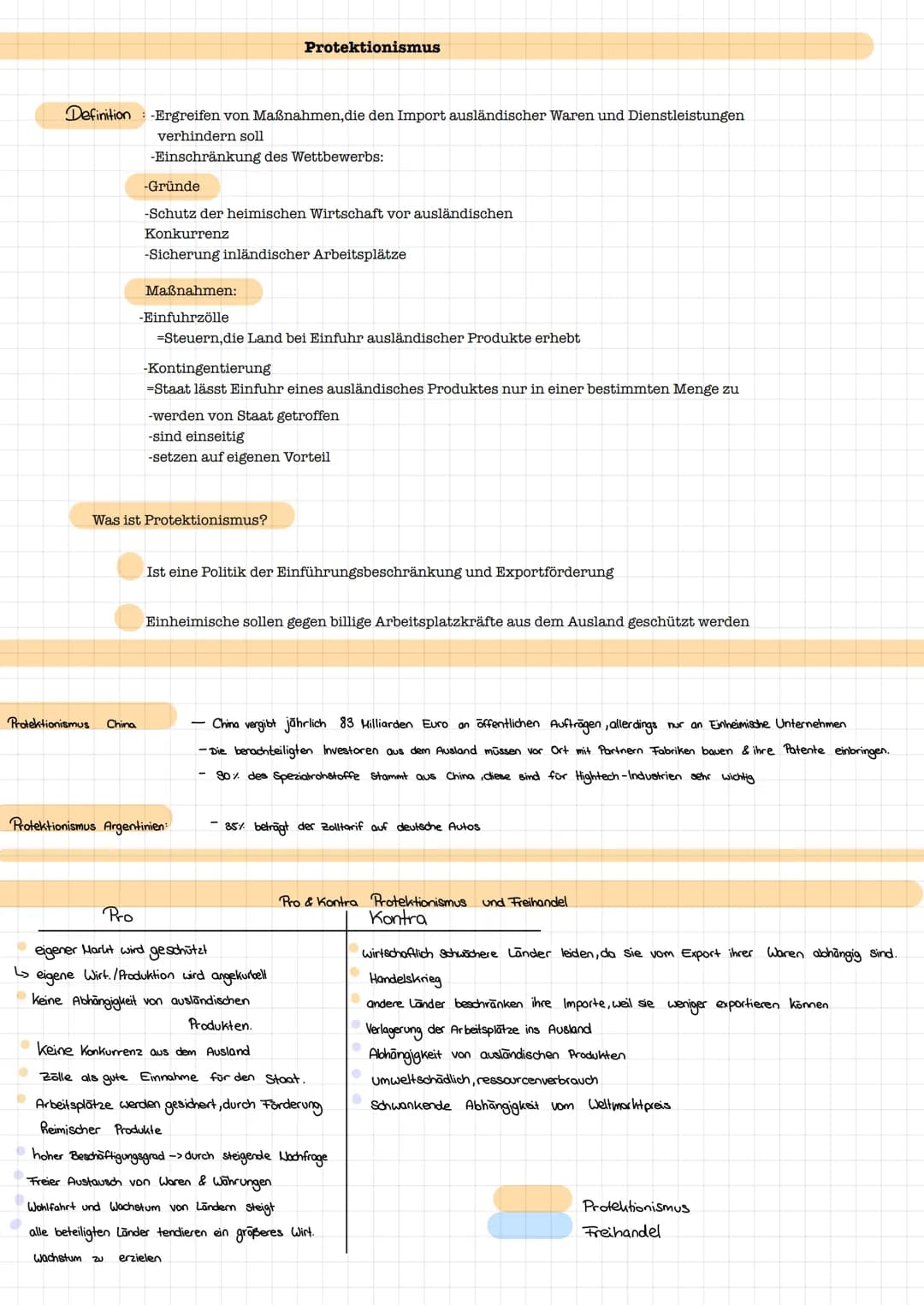 Definition -Ergreifen von Maßnahmen, die den Import ausländischer Waren und Dienstleistungen
verhindern soll.
-Einschränkung des Wettbewerbs