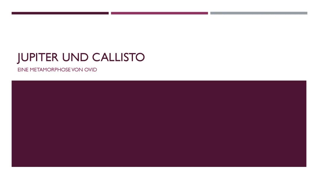 Ovid Metamorphosen PDF: Jupiter und Kallisto Zusammenfassung