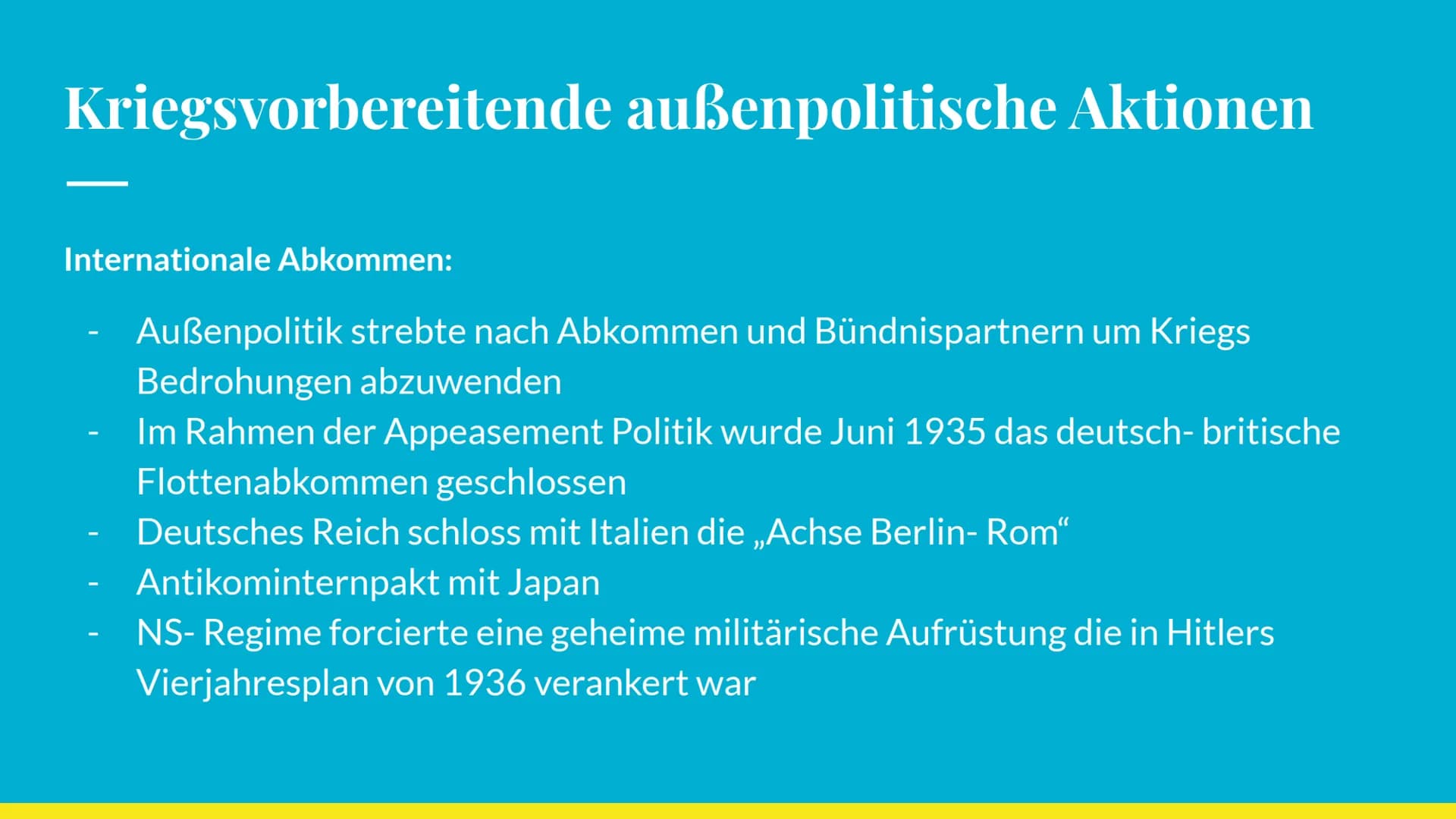 „Peace in our time"
NS Außenpolitik und britische
Appeasementpoltik
von Olivia und Anna Q2 Inhaltsverzeichnis
1. Teil -> NS-Außenpolitik
2. 