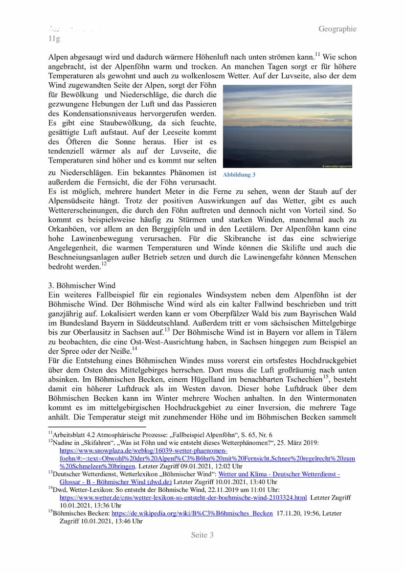 11g
Geographie
Regionale Windsysteme
Anhand der Fallbeispiele Alpenföhn und Böhmischer Wind
1. Regionales Windsystem
Ein regionales Windsyst