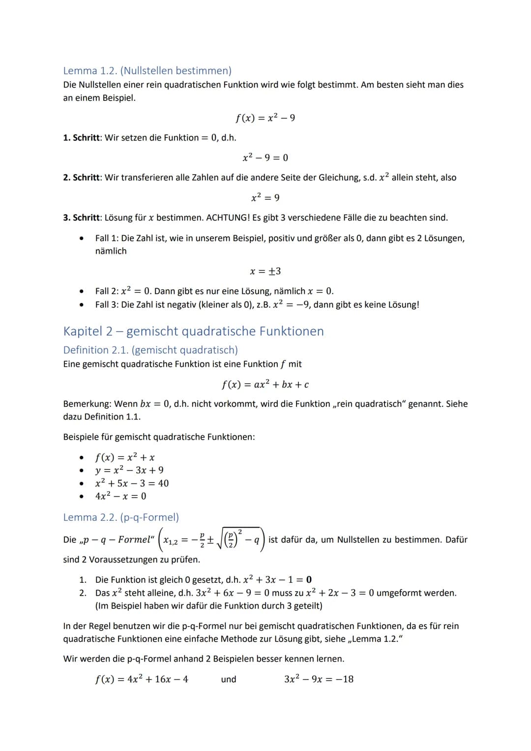 Zusammenfassung Klassenarbeit ,quadratische Funktionen"
Diese Zusammenfassung enthält eine Step-by-Step Solution für (fast) alle Aufgabentyp