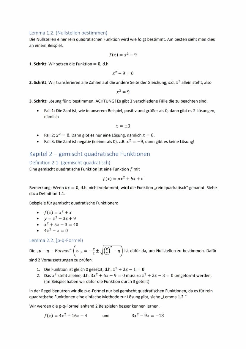 Zusammenfassung Klassenarbeit ,quadratische Funktionen"
Diese Zusammenfassung enthält eine Step-by-Step Solution für (fast) alle Aufgabentyp