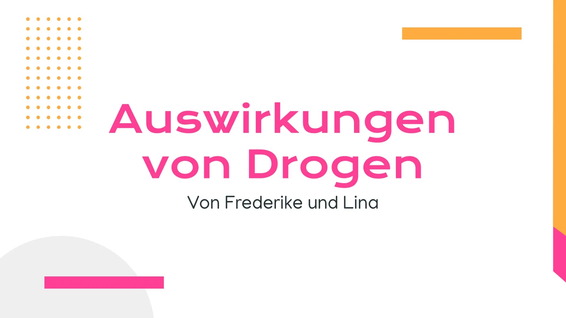 ●
●
●
●
Auswirkungen
von Drogen
Von Frederike und Lina Definition
1 Drogen
2
Beispiele
Was sind
3 Drogen?
Agenda
Legale und
4 illegale Droge