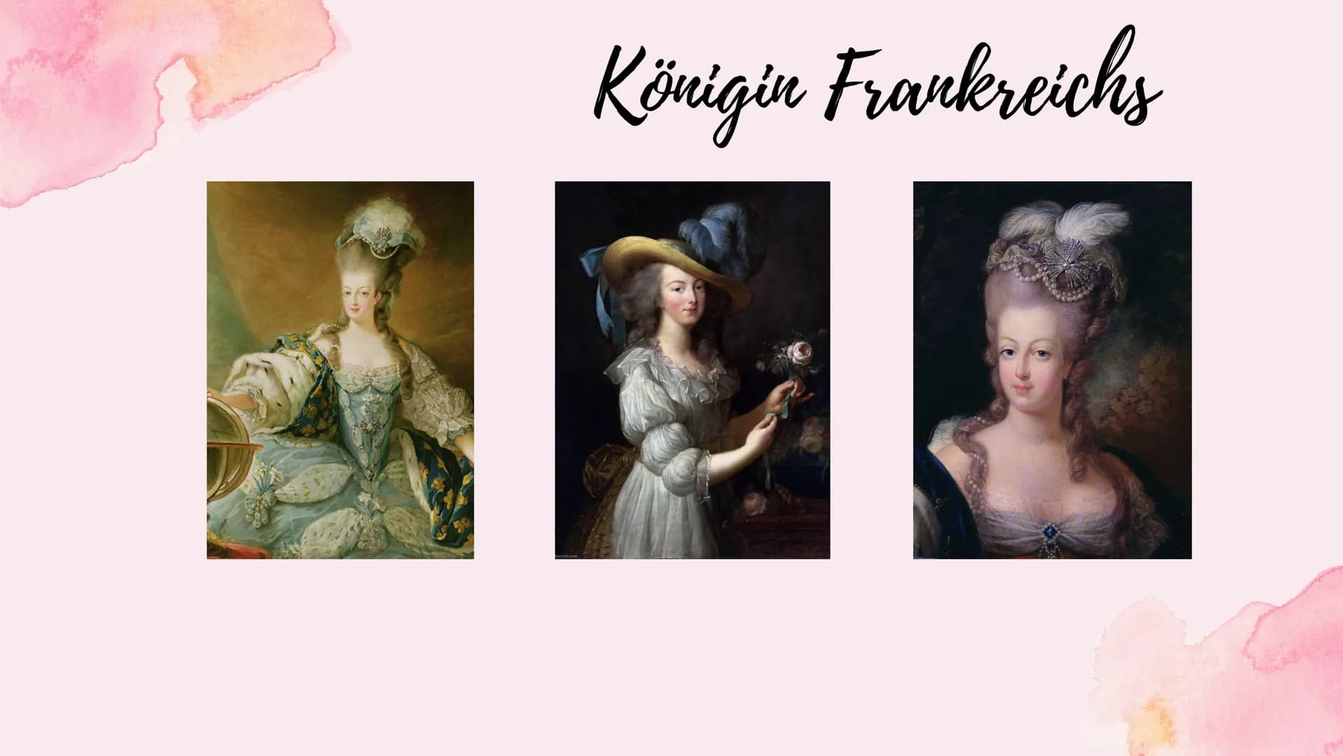 Marie
Antoinette Themenfragen
1.) Wer ist die Familie von Marie Antoinette ?
2.) Wie verlief ihre Kindheit und Jugend ?
3.) Marie Antoinette