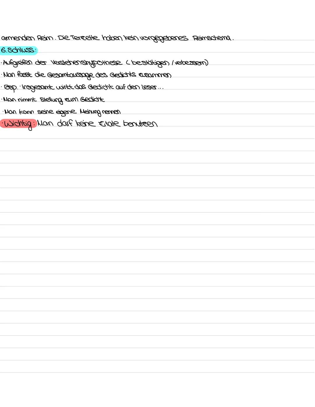 2. Klassenarbeit im Fach Deutsch: Gedichtsanalyse

1. Einleitungssatz:

Titel (des Gedichis)

A utor (steht meistens über dem Titel)

Thema 