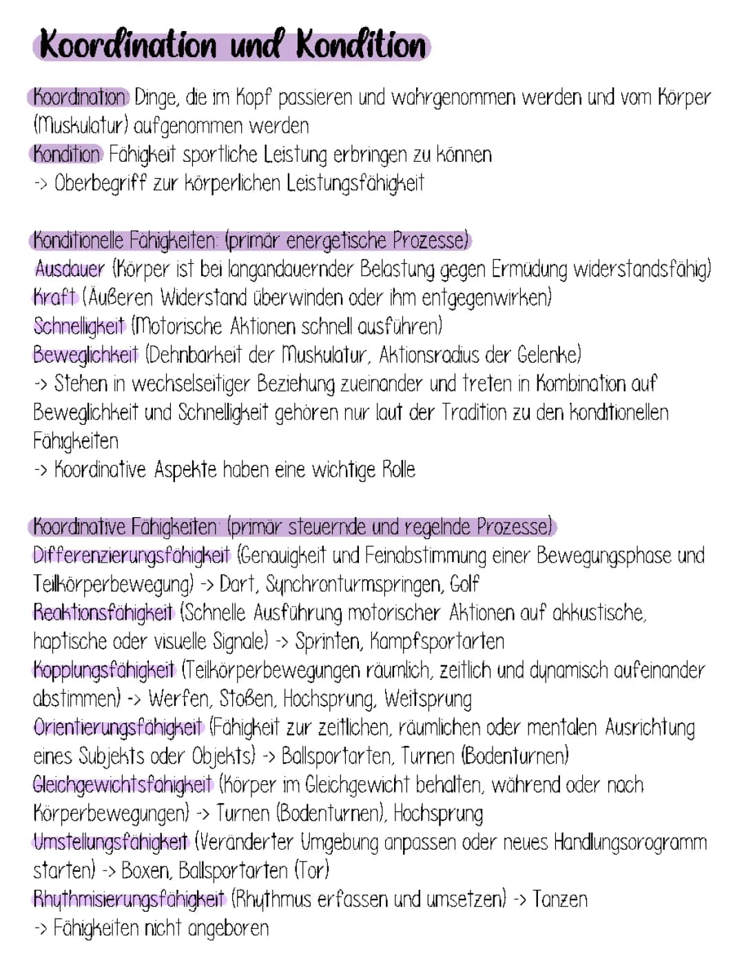 Koordination und Kondition 