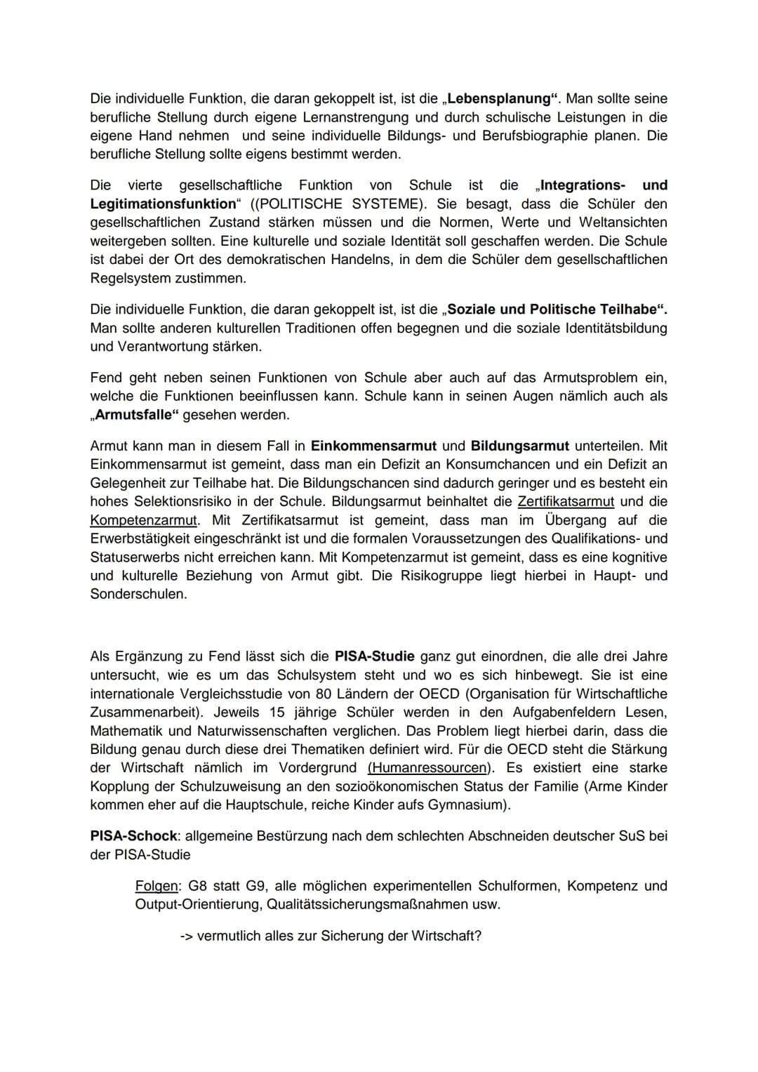 Funktion von Schule - Helmut Fend
Der Pädagogikprofessor Helmut Fend beschäftigt sich mit den Funktionen der Schule und
wie diese gesellscha