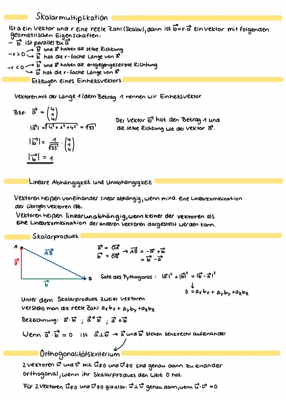 Analytische Geometrie
vektoren
Definition
Ein vektor ist eine menge von Pfeilen in der Ebenel im Raum, die alle:
- gleich lang
-gleich geric