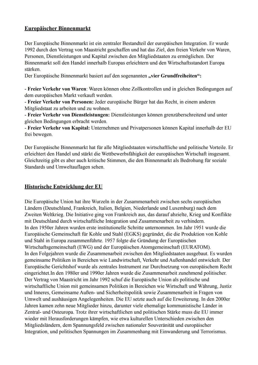 Europäische Union
Integrationsmodelle
Föderalismus:
Der Föderalismus ist ein integratives Modell, das darauf abzielt, die Souveränität und p