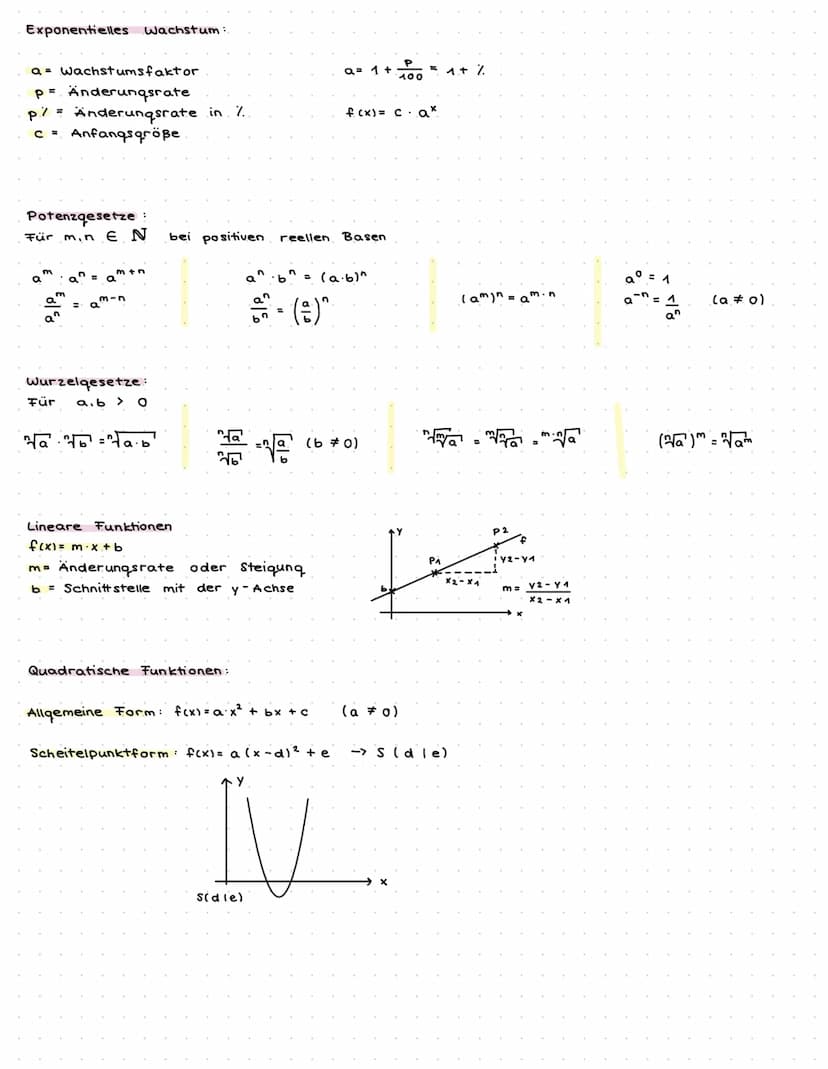 formelsammlung: 10. Klasse
Fiquren: A= Flächeninhalt
Quadrat:
A = 9²
u = 4:a
Dreieck :
A: 9. hg
2
u= a + b + c
Trapez:
a+c
2
A=
h
a
Satz des