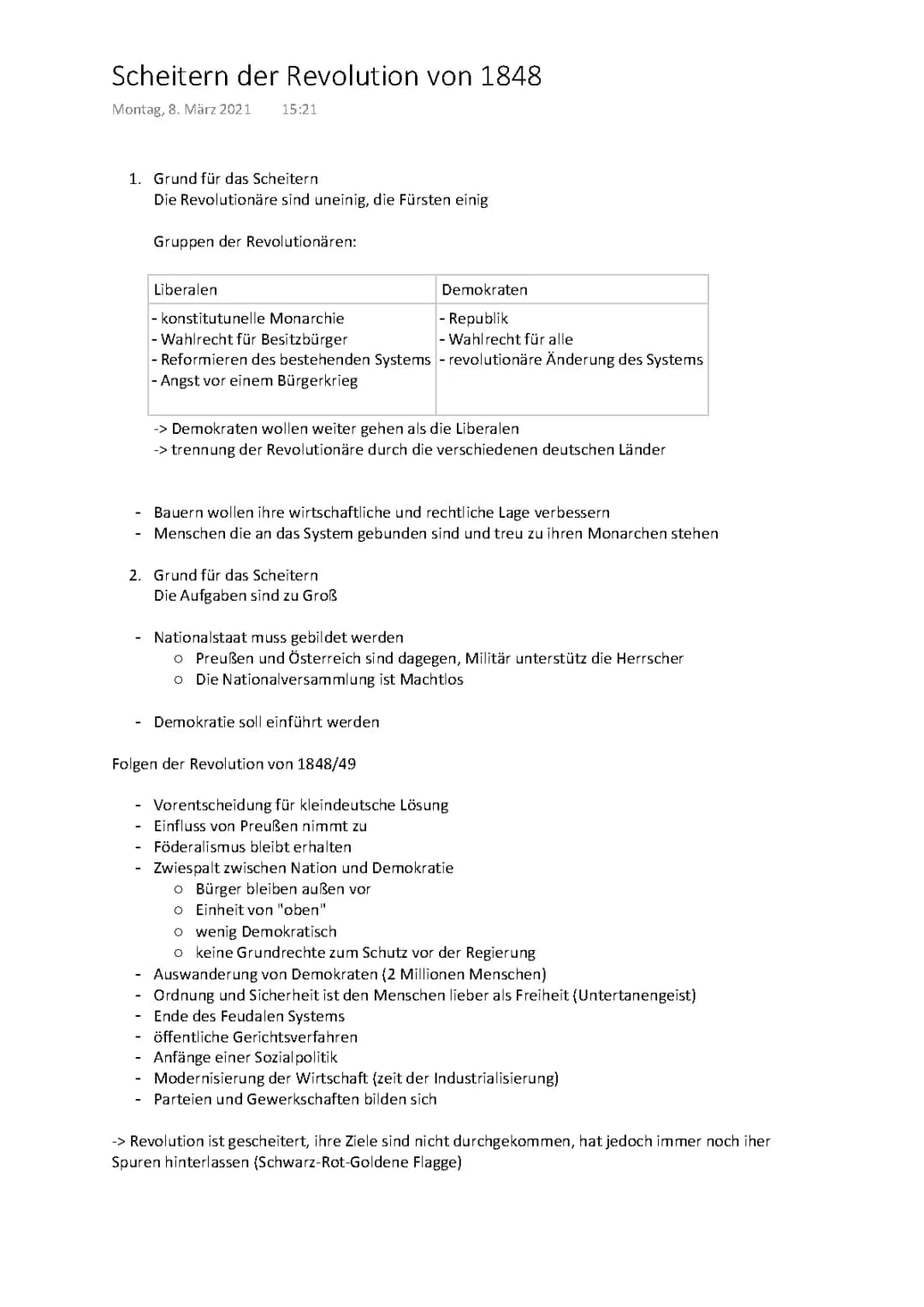 Warum scheiterte die Revolution 1848? - Einfache Erklärung und Zusammenfassung