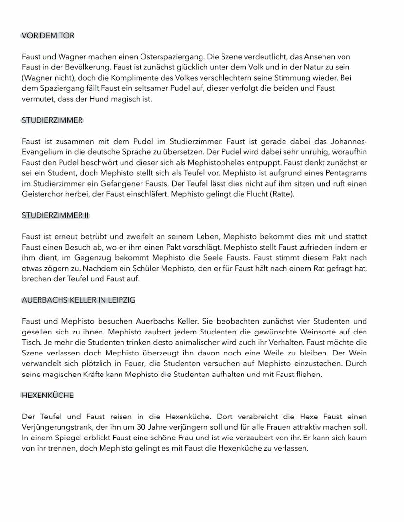Faust I besteht aus 28 Szenen. Der Tragödie sind drei Prologe vorangestellt: „Zueignung", „Vorspiel
auf dem Theater" und „Prolog im Himmel"
