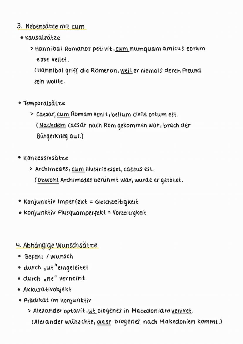 1. Adverbiale Nebensätze
• Kausale Nebensätze
• temporale Nebensätze
• Konzessive Nebensätze
4. Abhängige
Wunschsätze
•Befehl/ Wunsch
6. Kon