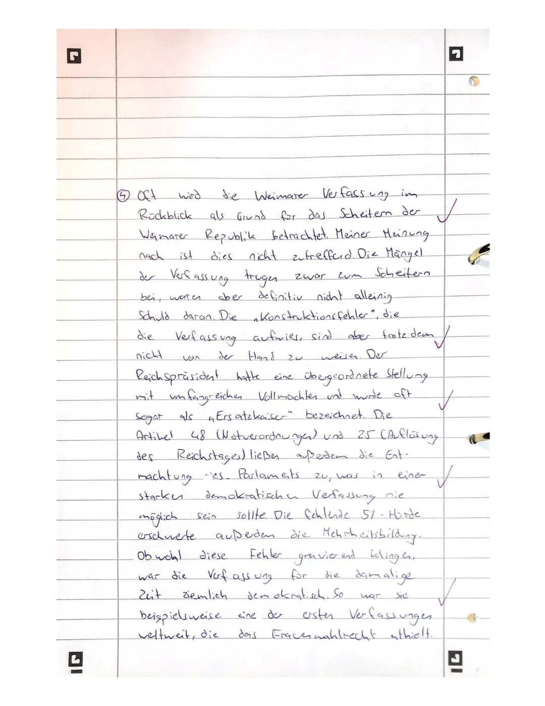 JIA
1. Skizzieren sie die
wirtschaftliche und innenpolitische
Situation in der Endphase der
Weimarer Republik.
2.1 Quellenarbeit, Rede von
G