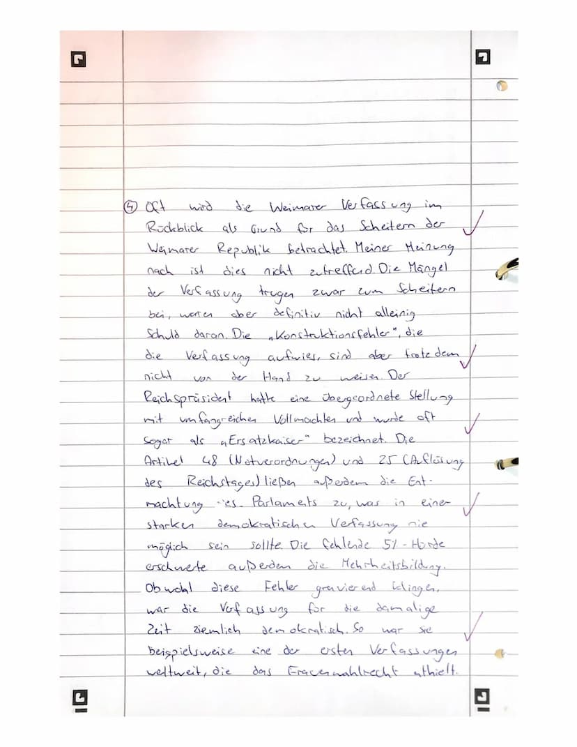 JIA
1. Skizzieren sie die
wirtschaftliche und innenpolitische
Situation in der Endphase der
Weimarer Republik.
2.1 Quellenarbeit, Rede von
G