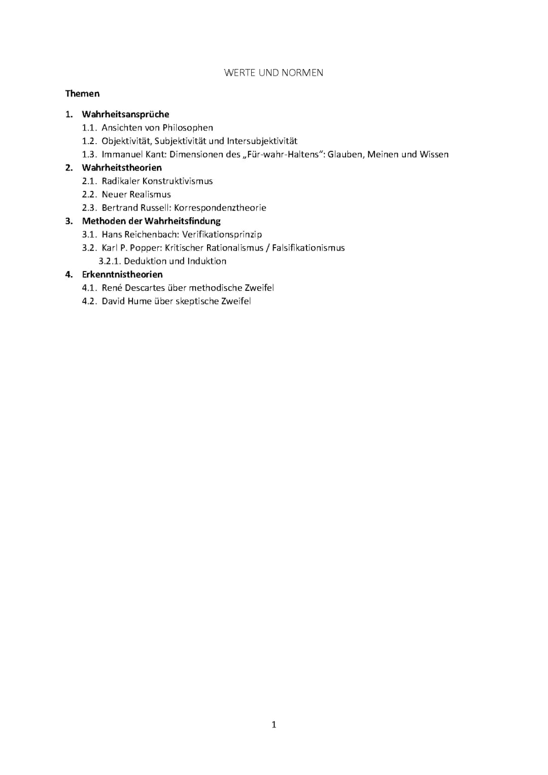 Wahrheit- & Erkenntnistheorien 