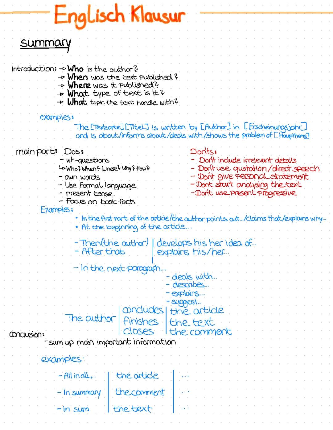 Your Guide to Writing English Summaries: Examples and Exercises