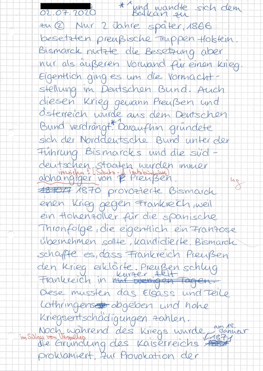 (
K1
Klausur Nr.2
Geschichte
2.07.2020
1. Geben Sie die Ergebnisse des Wiener Kongresses wieder und beschreiben Sie, welche
Folgen diese Bes