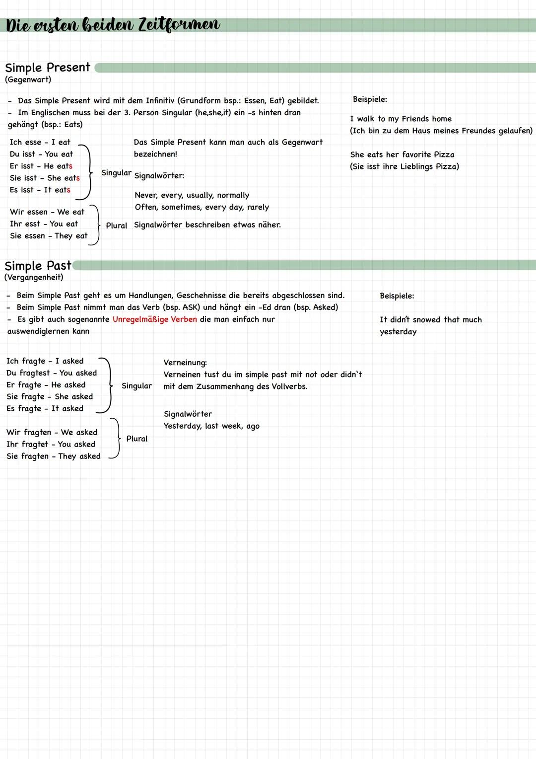 Simple Past & Simple Present