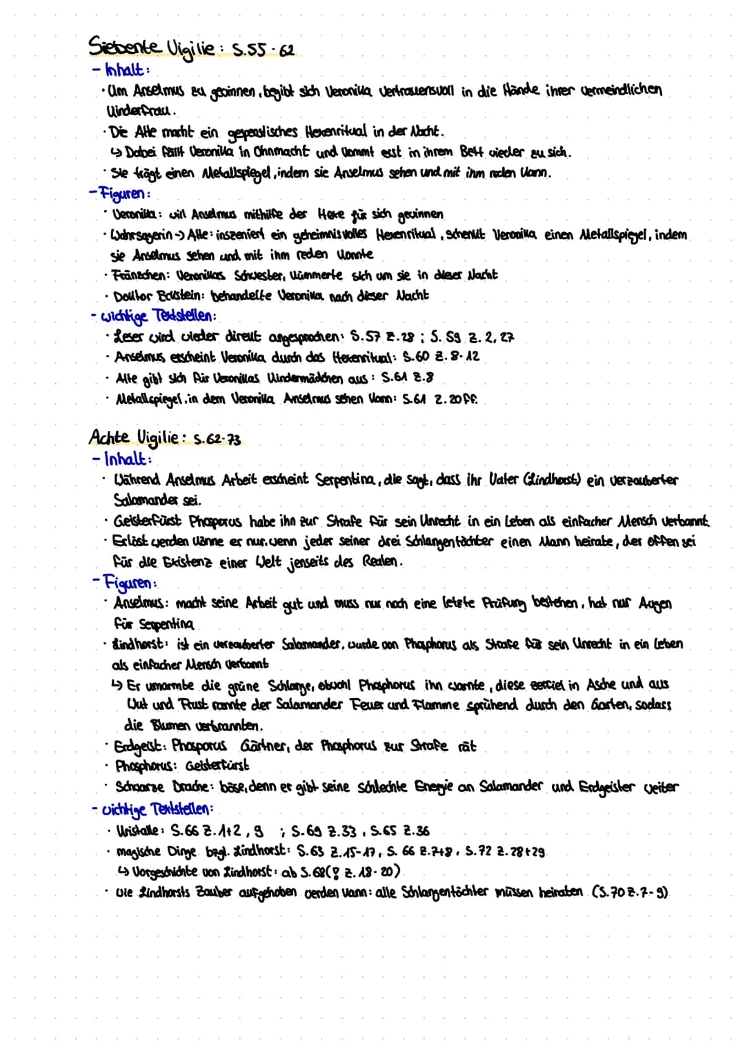 Leseprotokoll: Der goldne Topf
!
Erste Vigilie: S.S-M
Inhalt:
• Student Anselmus stolpert über einen Worbs mit Apfeln von einer alten Marut 
