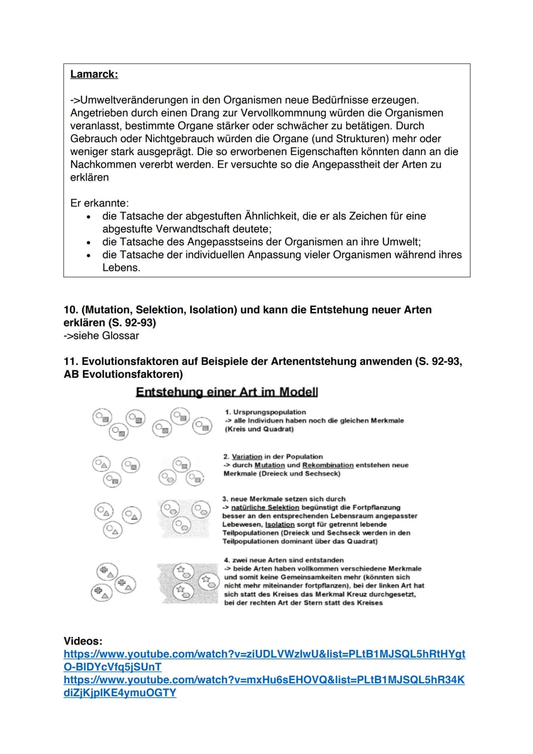 Klassenarbeit Nr. 3- Evolution
1. wichtigen Fachbegriffe der Einheit definieren, beschreiben oder erläutern
Versteinerungen
Totes Lebewesen 