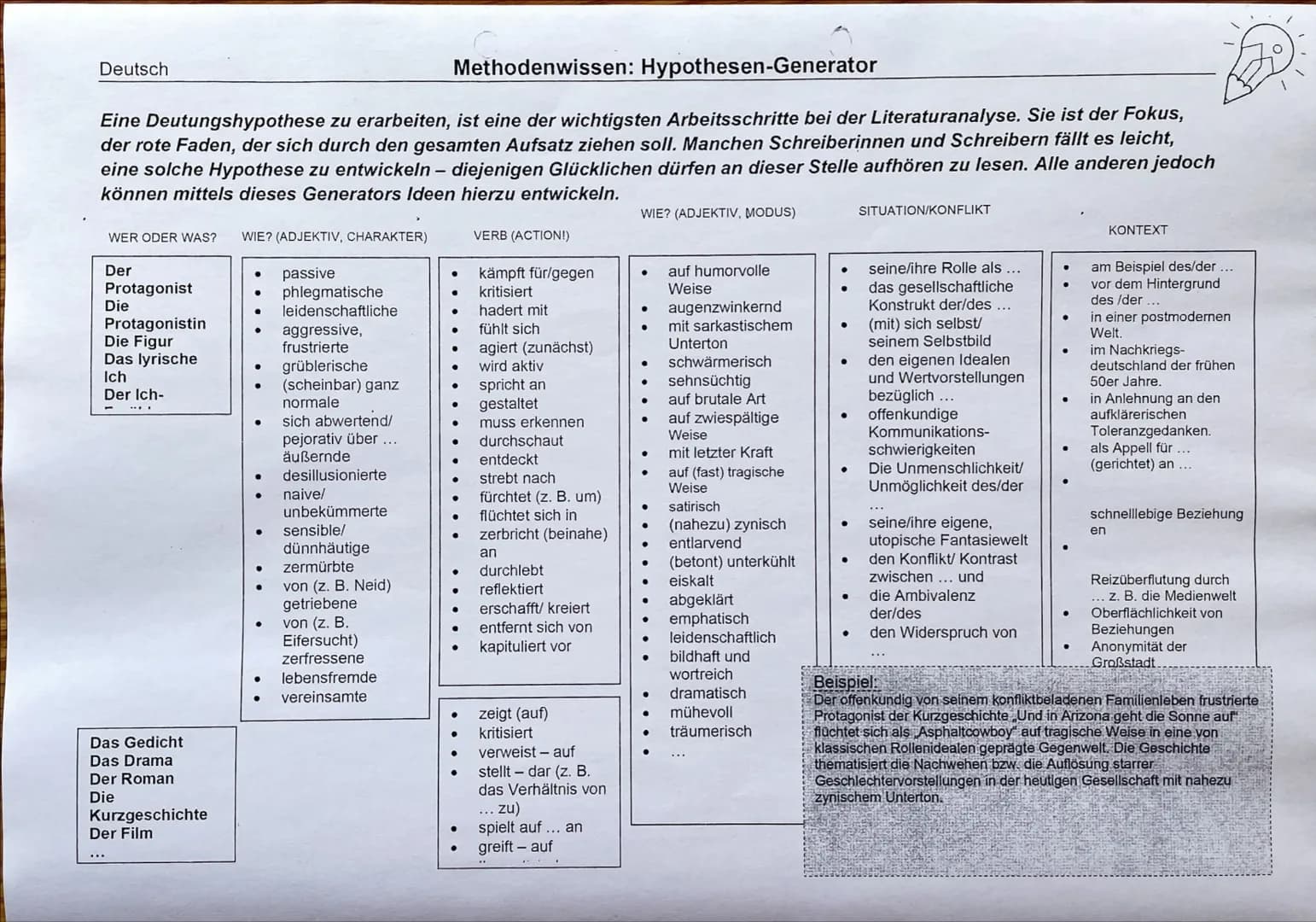  ●
Sie sollten sich im Laufe der Zeit mehrere Lesestrategien aneignen:
das überfliegende/ diagonale Lesen, bei dem Sie sich einen Überblick 