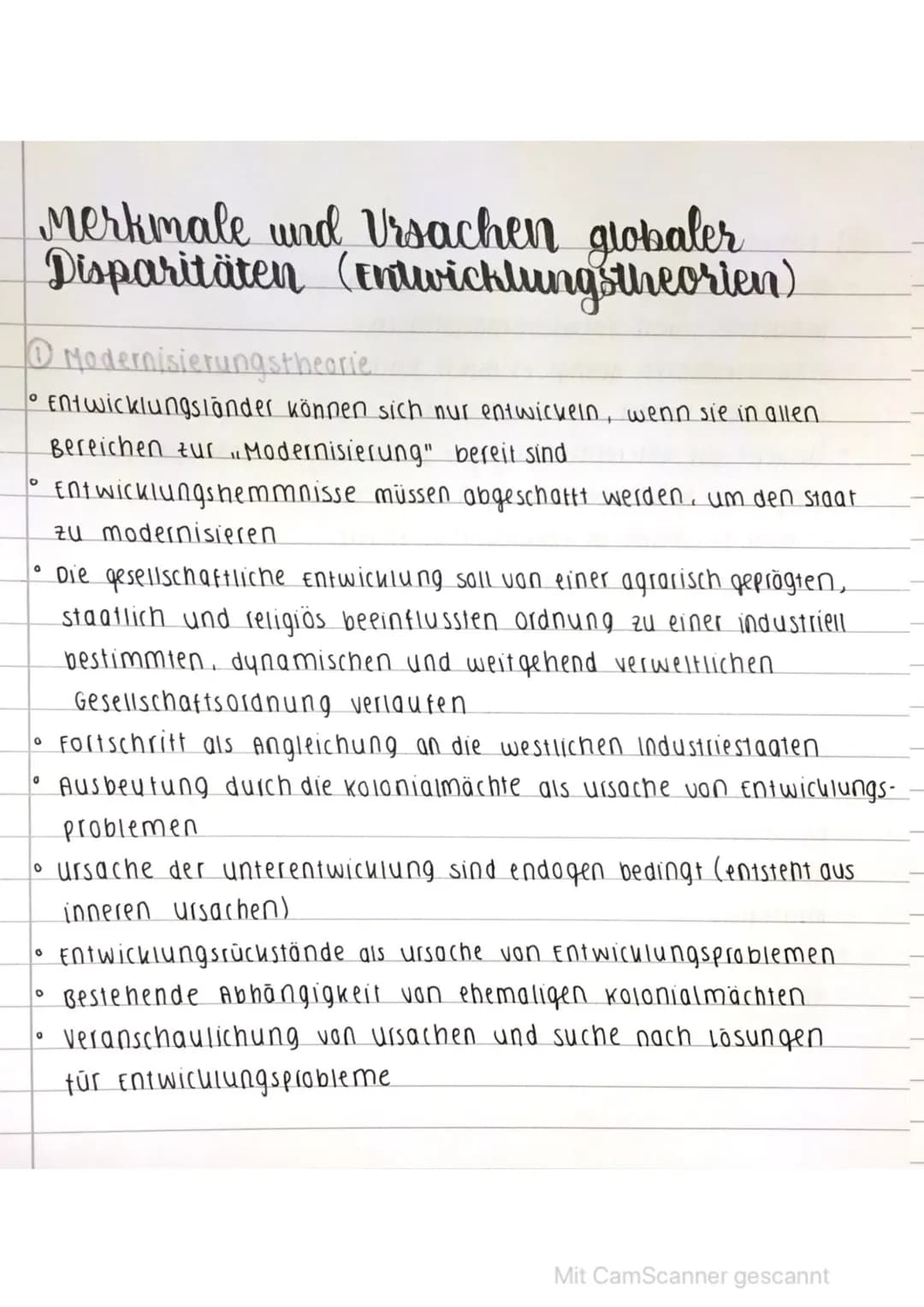 Merkmale und Ursachen globaler
Disparitäten (Entwicklung's theorien)
1 Modernisierungstheorie.
O
O
0
0
0
0
0
0
Entwicklungsländer können sic