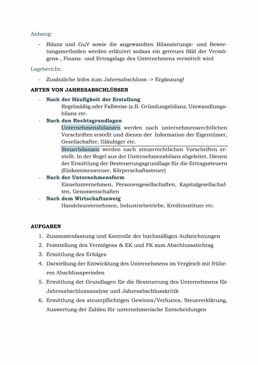 Der Jahresabschluss
GRUNDLAGEN
Unter der Aufstellung des Jahresabschlusses versteht man die Gesamtheit
der Tätigkeiten, die unter Beachtung 