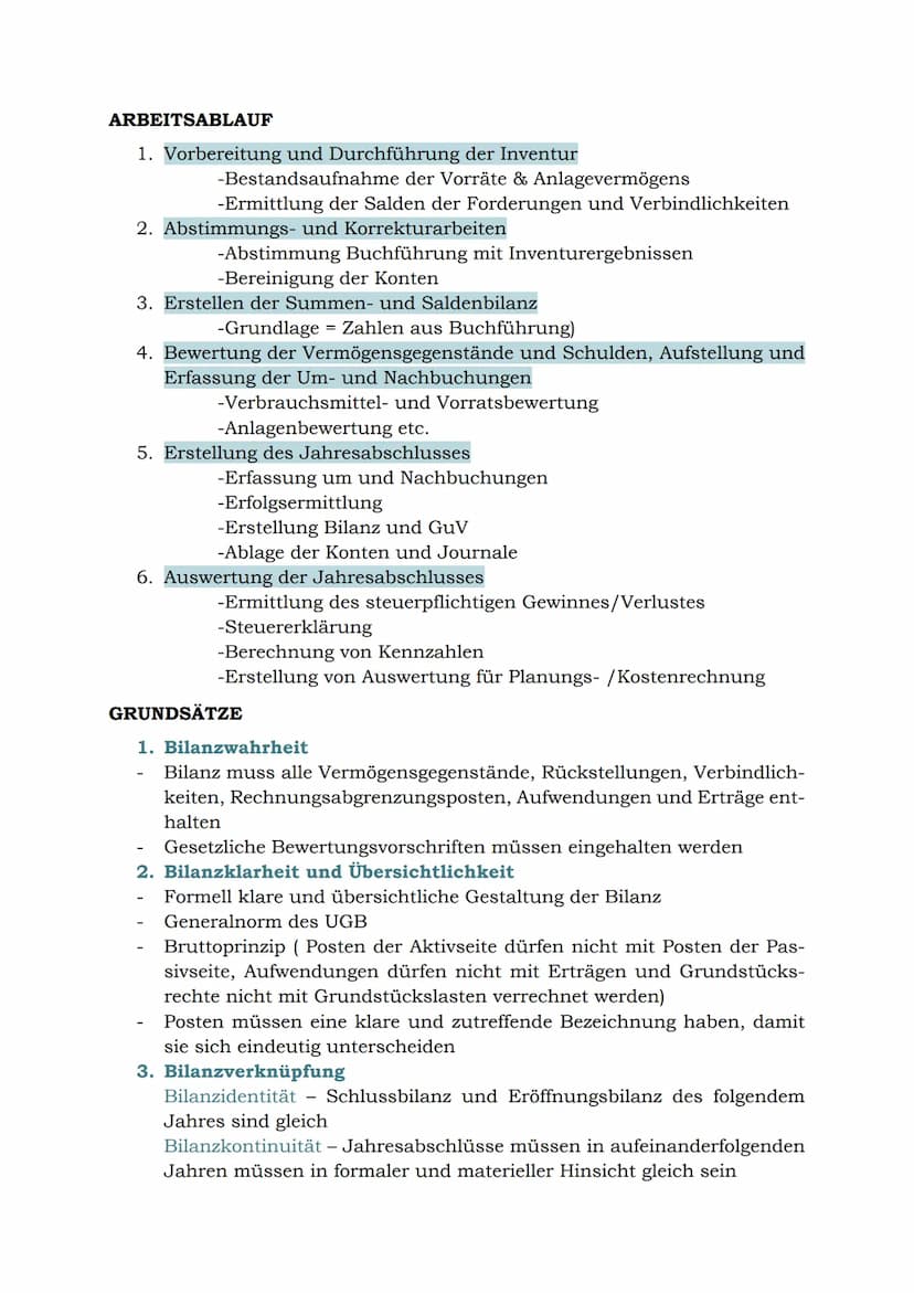 Der Jahresabschluss
GRUNDLAGEN
Unter der Aufstellung des Jahresabschlusses versteht man die Gesamtheit
der Tätigkeiten, die unter Beachtung 