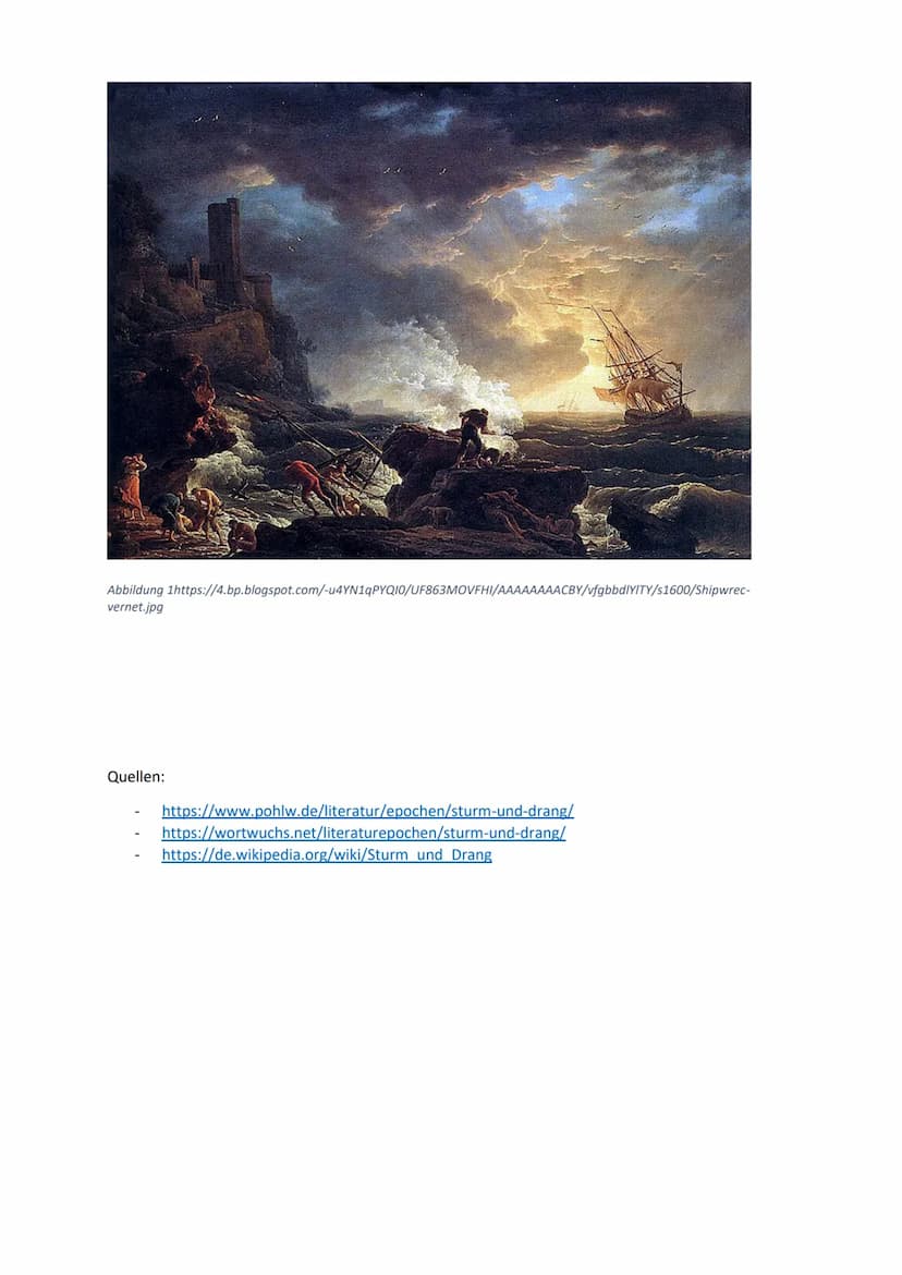 Fakten:
➤
Sturm und Drang
Begriff ,,Sturm und Drang" entstammt dem Titel eines Dramas von Friedrich Maximilian
Klinger
► Gegenbewegung zur A
