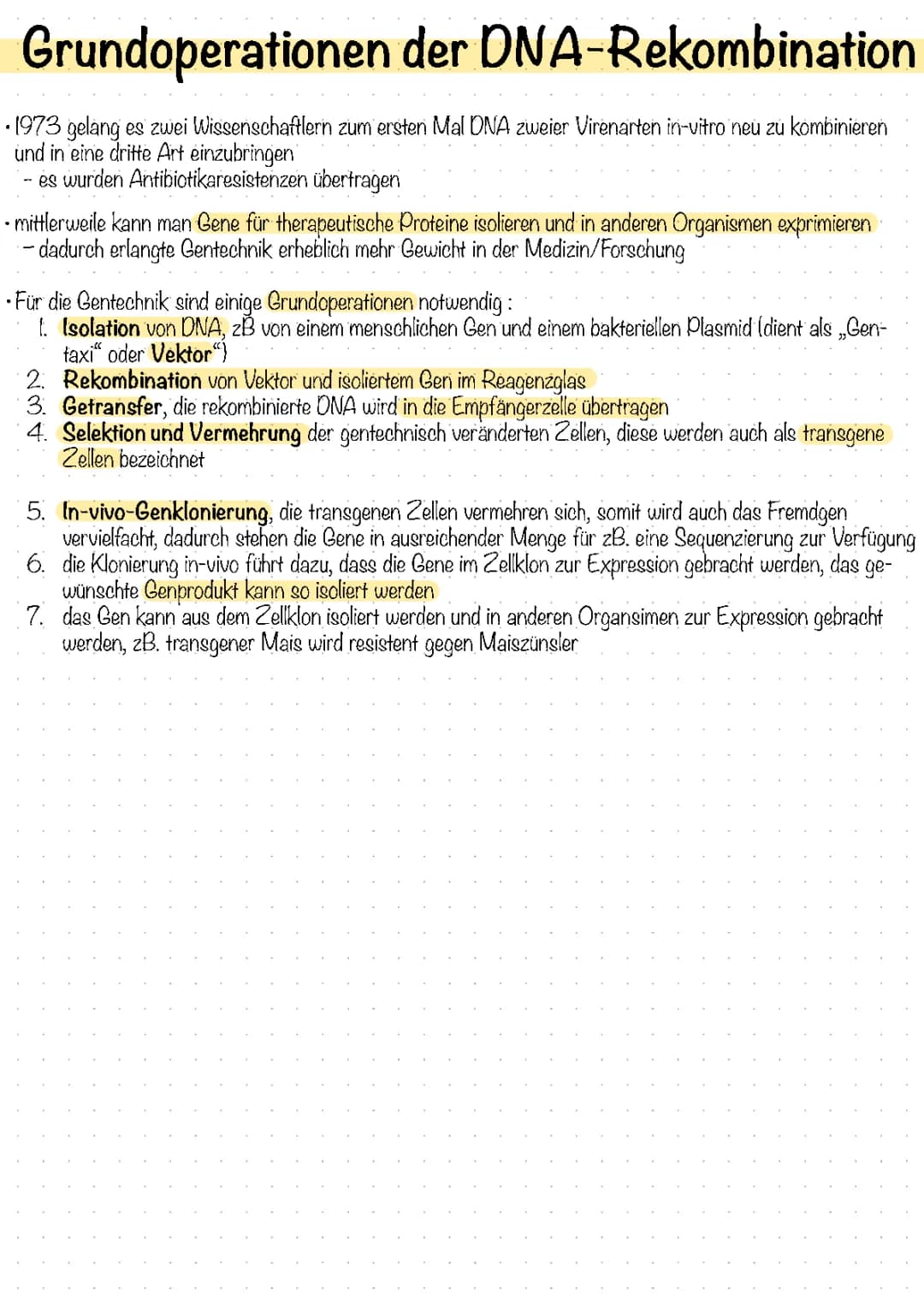 Grundlagen der DNA-Rekombination