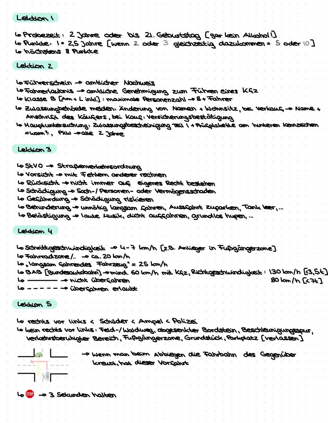 # Lektion I

Lo Probezeit: 2 Jahre oder bis 21. Geburtstag [gar kein Alkohol!]

Lo Punkte: 1= 2,5 Jahre [wenn 2 oder 3 gleichzeitig dazukomm