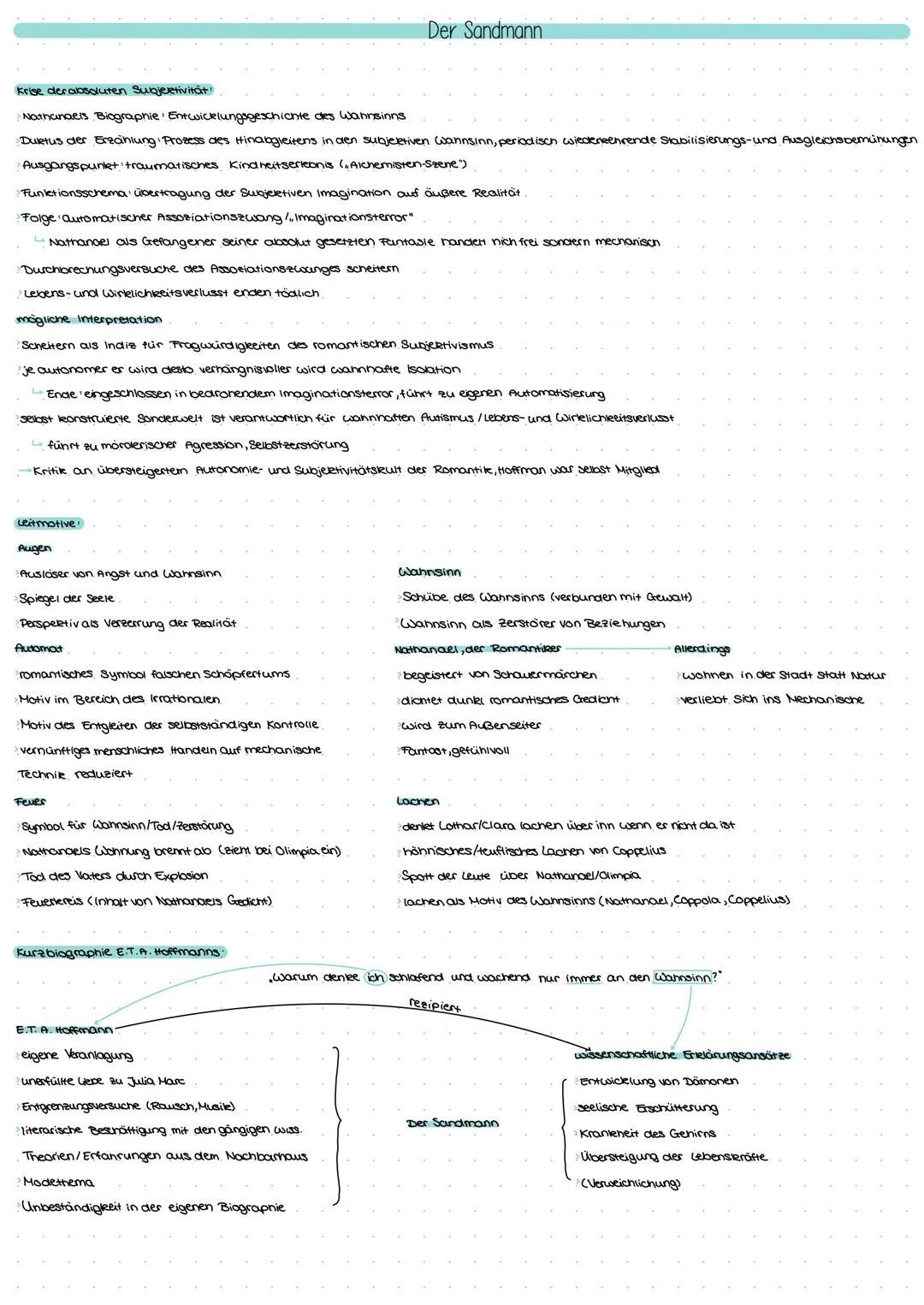 # Der Sandmann

Daten und Fakten'

THel Der Sandmann

Autor, E.T. A. Hoffmann

Erscheinungsjahr: 1816

Genre: Erzählung/Novelle

Epoche Roma