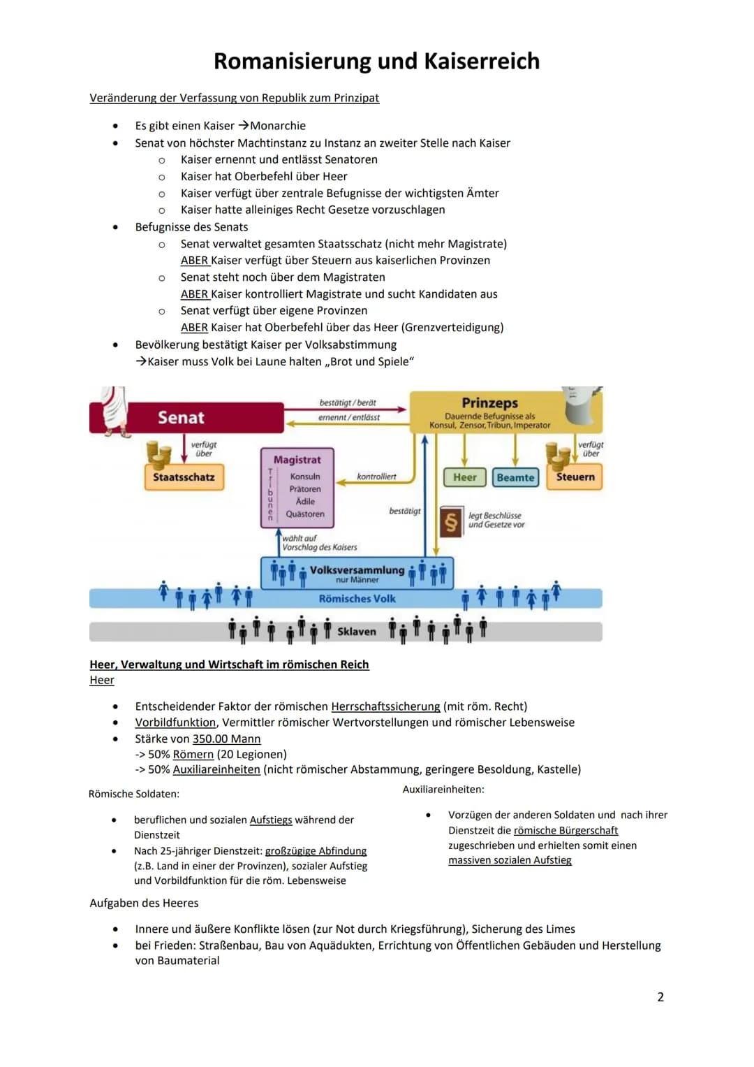 Von der Republik zum Prinzipat
Römische Republik
→ Mischform aus Demokratie und Aristokratie (Herrschaft einer kleinen Elite (Adel))
Die Röm