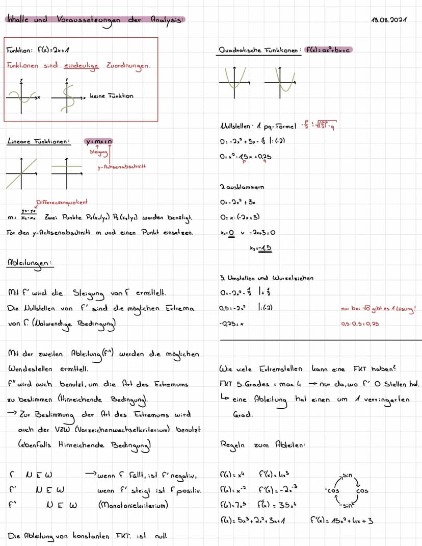 Zusammenfassung for 1. Klausur
Wichtige Regeln.
-FG): 2x²+x
2₂² + x² + xº gerade.
· Steigungs dreieck = Höhen unterschied durch Horizontalun