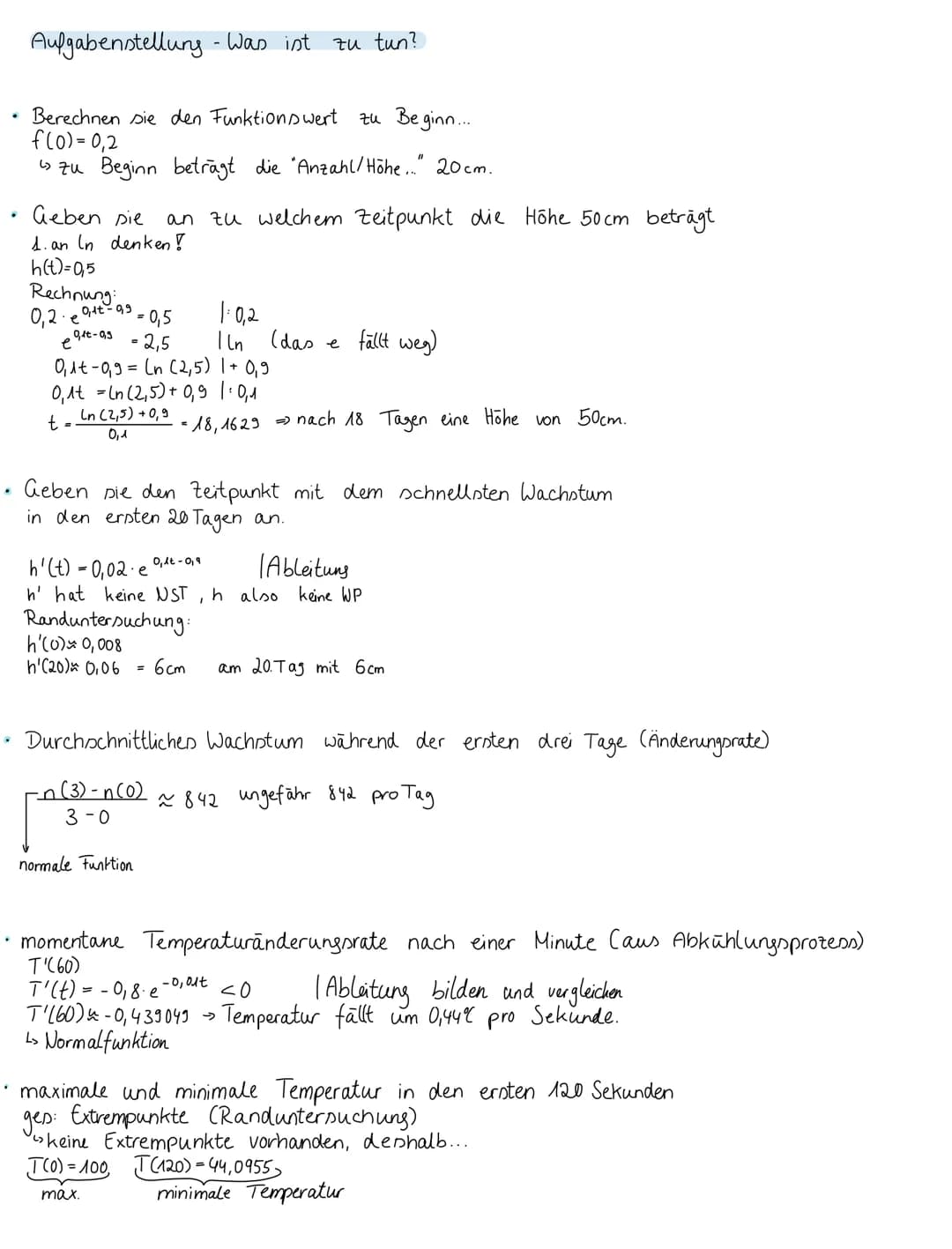 Randbetrachtung (wenn ein Intervall gegeben ist z.B. Ost ≤13)
Bei Extrempunkten: Rand extrema and Nullstellen in f(x) einsetzen
↳ Die y-Wert